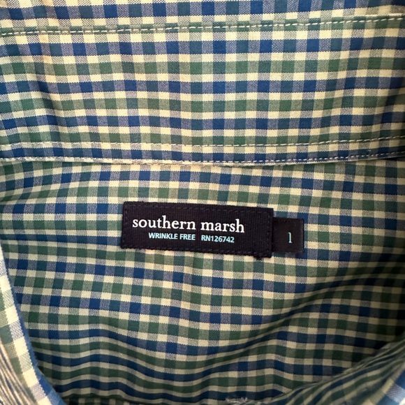 Southern Marsh Baylor University blue and green long sleeve button down - Picture 4 of 12